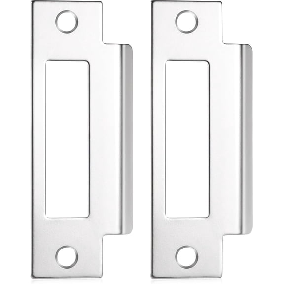 2 PCS Door Strike Plate, 4-7/8" Zinc Plated Strike Plate, Extender Universal Replacement Lock StrikePlate Deadbolt StrikePlate Door Backplate Iron with Brushed Zinc Finish