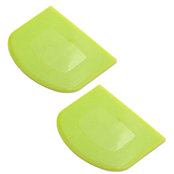 2 PCS Dough Scraper Bench Scraper,Plastic Flexible Bowl Scraper with Curved Edge,Reusable Cake Baking Bench Scraper,Multipurpose Non-Slip Bakeware Decorating Tools Sculpting & Modeling Tools (Green)