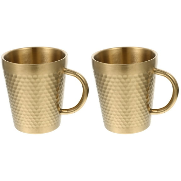Set of 2 Double Walled Drinking Glasses with Handle, Drop Resistant Coffee and Espresso Cups