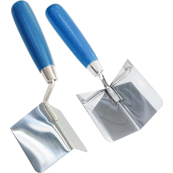 2 PCS Drywall Corner Tool Set Stainless Steel Inside & Outside Corner Knife for Concrete, Plaster & Bricklaying