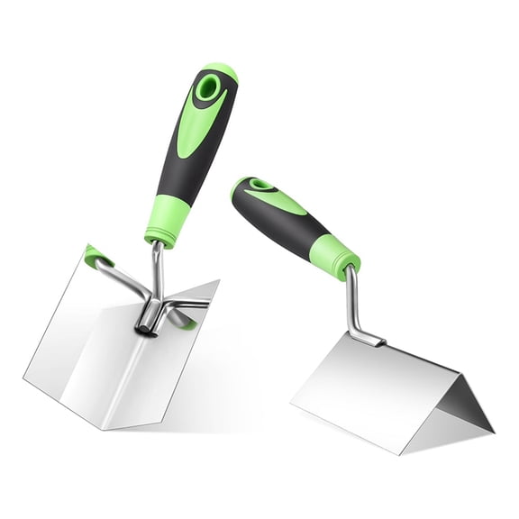2 PCS Drywall Corner Tool Set, Stainless Steel Sheetrock External Corner Trowel & Internal Corner Trowel