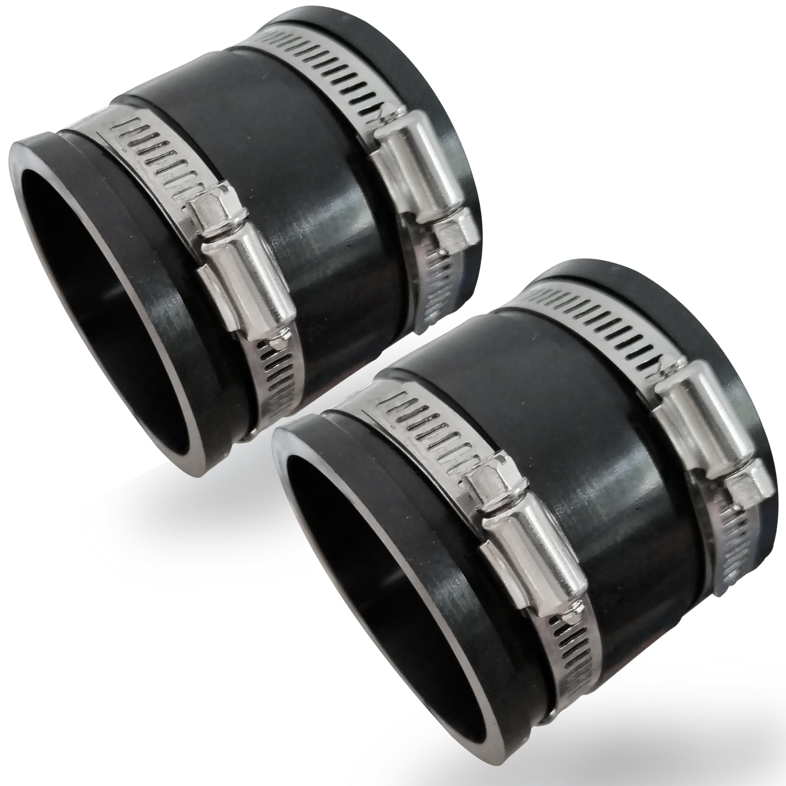 2 PCS Dust Control Flex Hose Cuff with 4 Stainless Steel Clamps 2-1/2 ...