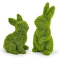 thumbnail image 1 of 2 PCS Easter Bunny Decorations,Green Faux Moss Flocked Easter Spring Bunnies Figure Perfect Easter Decorations Gifts, Home Decor, 1 of 6