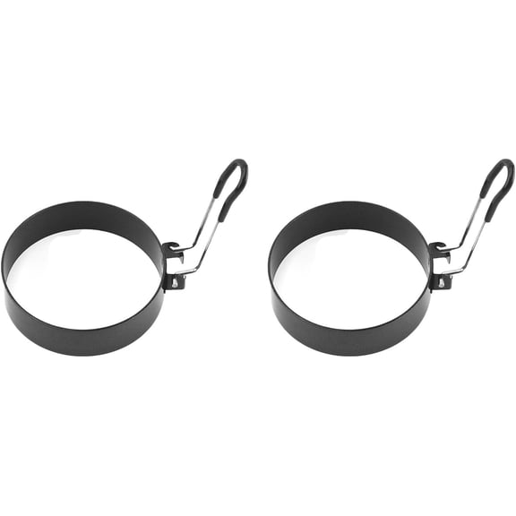 2 PCS Egg Rings with Silicone Sleeve Handle, Anti-Scald, for English Muffin Pancake Cooking, Breakfast, Mini Pancakes and Fried Eggs