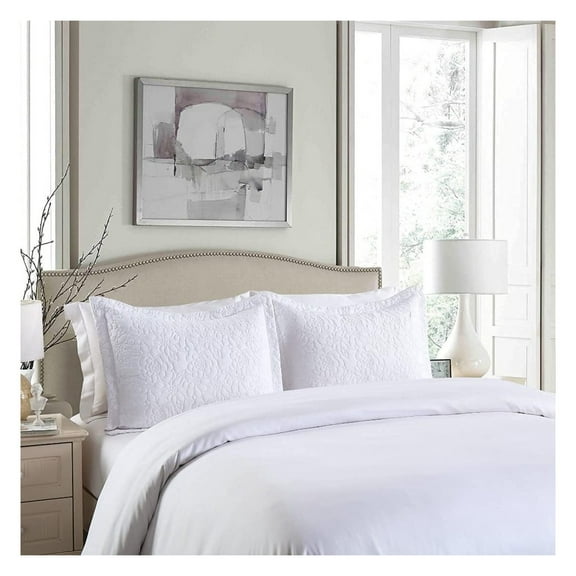 2 PCS Embroidered Pillow Shams, Decorative Microfiber Pillow Shams Throw Pillow Covers, Rose RP(Standard)