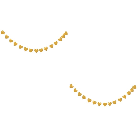 2 Pieces Golden Bunting Garland Banner for Engagement Party Decorations, Elegant and Festive Celebration Decor