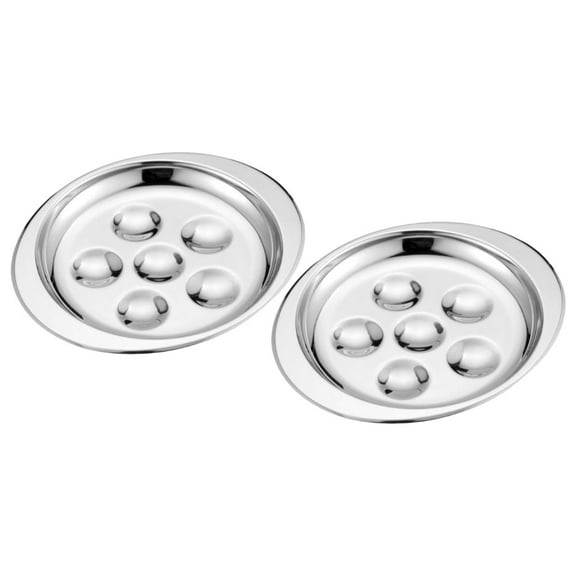 2 PCS Escargot Snails Plates Large Casserole Dish Cookware for Kitchen Silver