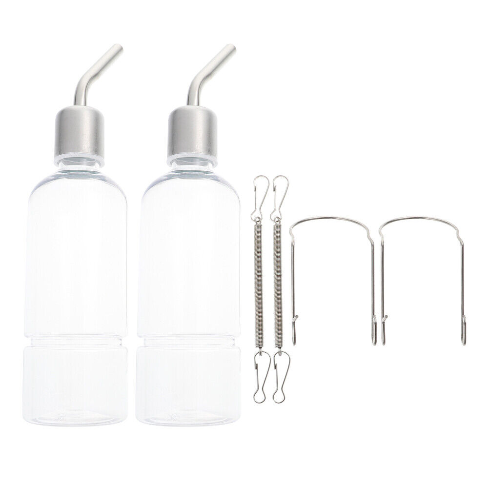 2 PCS External Drinking Bottles Guinea Pigs Chinchillas Glass Water