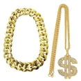 thumbnail image 1 of 2 PCS Eye Catching Rapper Chains Gold Chain Necklace Fashionable Hip Hop Necklace Unique Accessory for Parties Cosplay, 1 of 18