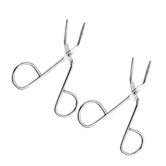 HEMOTON 2PCS Eyebrow Tweezers Scissor Tweezers Stainless Steel Scissor Handle Tweezers for Eyebrow Grooming and Eyelash Application Tools