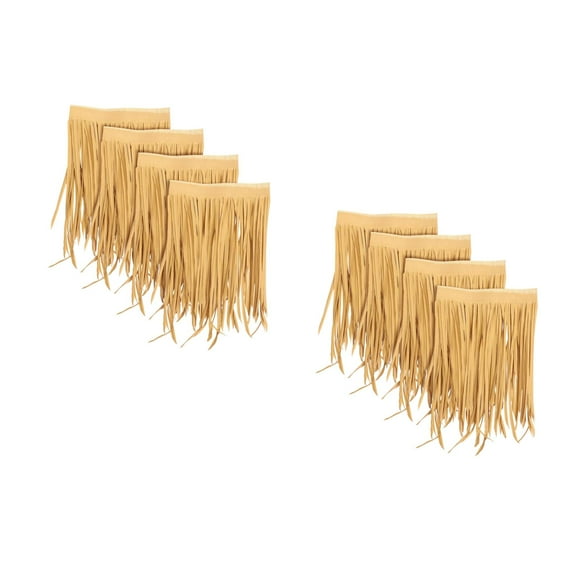 2 PCS Fake Straw Cover Landscaping Decor Miniature Tiki Hut Grass Banquet Light Brown