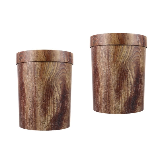 2 PCS Fastener Hole Retro Trash Can Home Decor Waste Container