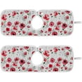 thumbnail image 1 of 2 PCS Faucet Splash Catcher, 30"x5" Red Poppy with Green Leaves Microfiber Cloth Kitchen Faucet Absorbent Mat Sink Splash Guard Faucet Mat for Kitchen Sink Water Absorbent Mat for Kitchen, 1 of 7