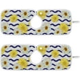 thumbnail image 1 of 2 PCS Faucet Splash Catcher, 30"x5" Yellow Daisy on Navy Striped Microfiber Cloth Kitchen Faucet Absorbent Mat Sink Splash Guard Faucet Mat for Kitchen Sink Water Absorbent Mat for Kitchen, 1 of 7