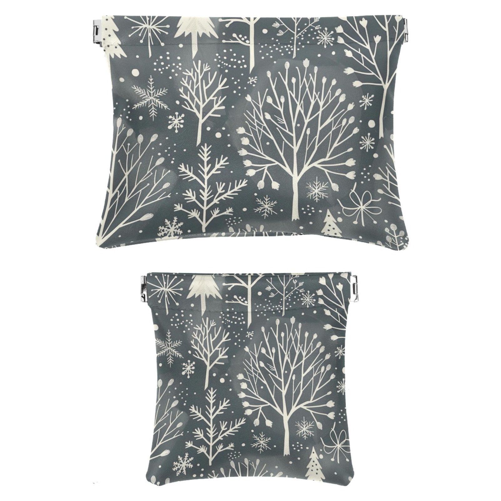 2 PCS Faux Leather Makeup Bag for Purse, Small Storage Bags for Purses