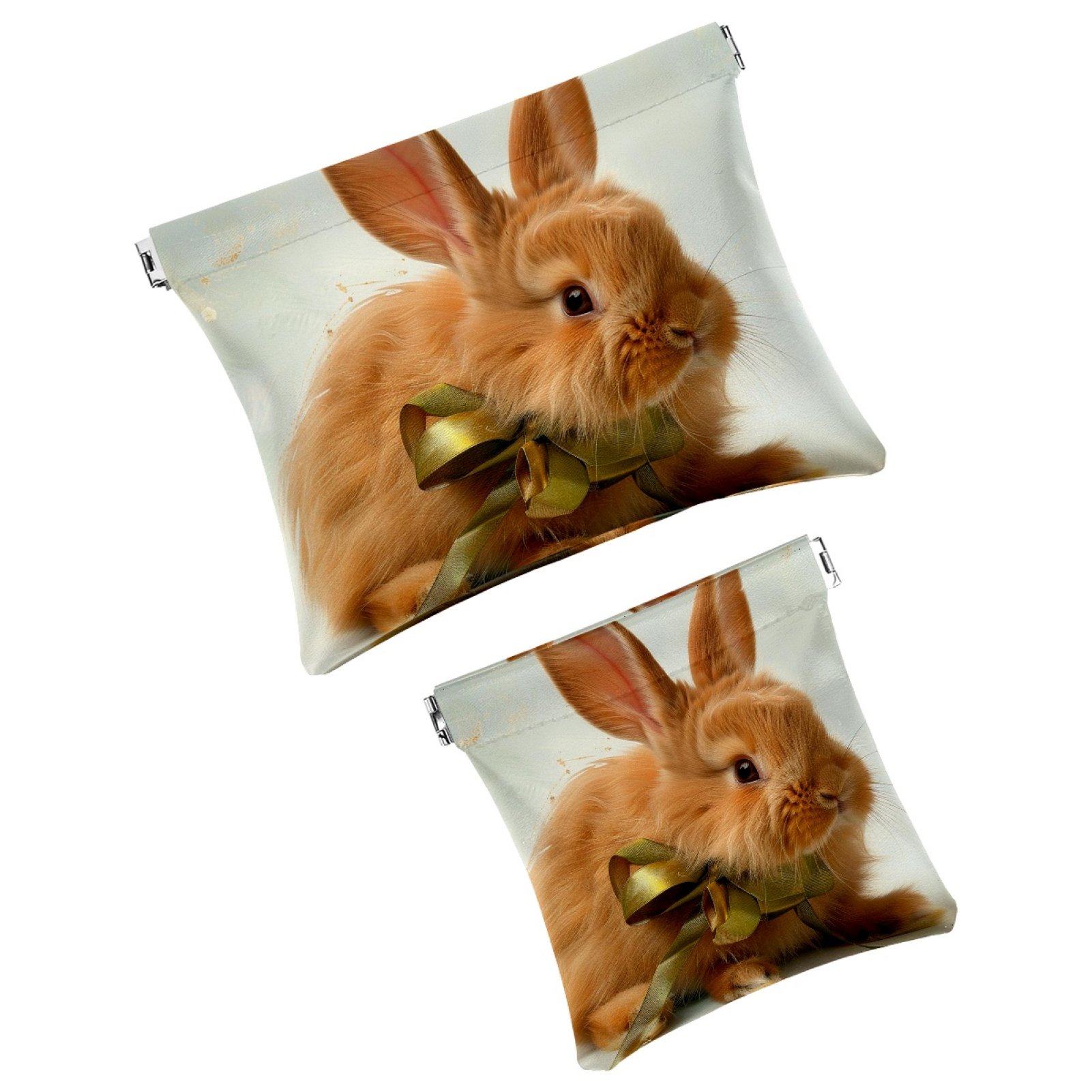 2 PCS Faux Leather Makeup Bag for Purse, Portable Travel Small Makeup