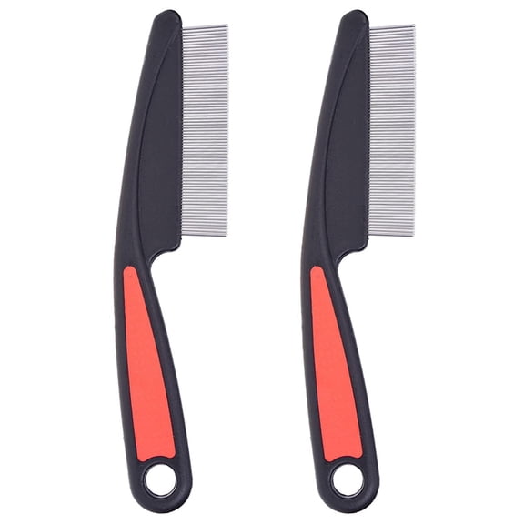 2 PCS Fine Tooth Combs, No Skin Damage Stainless Steel High Strength Teeth Hair Combs, Pet Tear Stain Remover Combs