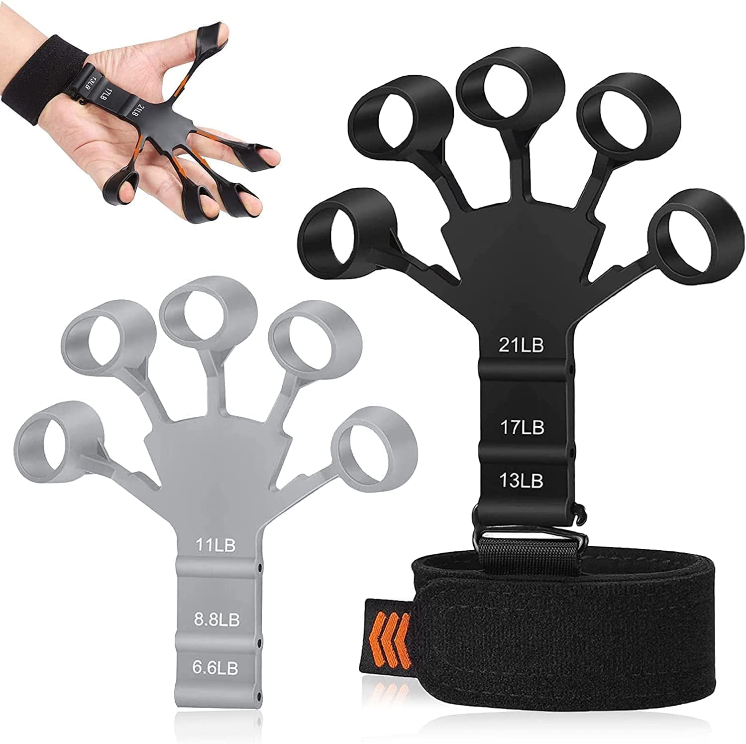 2 PCS Finger Strengthener,Grip Strength Trainer,Hand Grip Strengthener