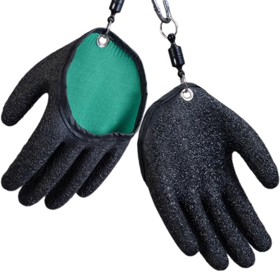 2 PCS Fishing Gloves with Magnet Release - Anti-Slip Catch Fish Gloves for Handling,Catching,Cleaning,Hunting,Fisherman Fishing Accessories