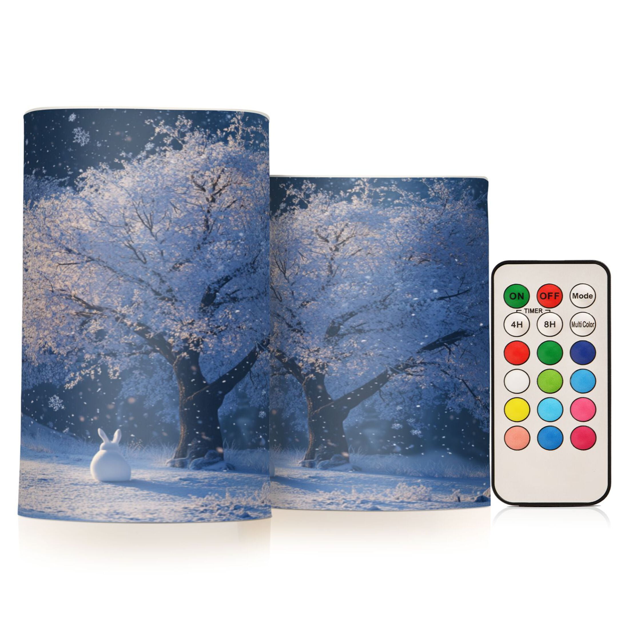 2 PCS Flameless Candles with Remote Timer LED Battery Operated Flickering Candle Light for Wedding Table Home Decoration Gifts Beautiful Winter Night Scene