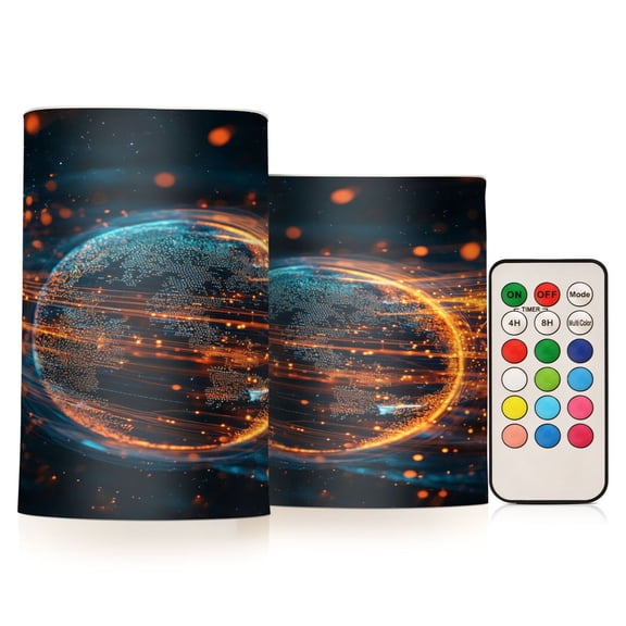 2 PCS Flameless Candles with Remote Timer LED Battery Operated Flickering Candle Light for Wedding Table Home Decoration Gifts Digital Art Of The Earth