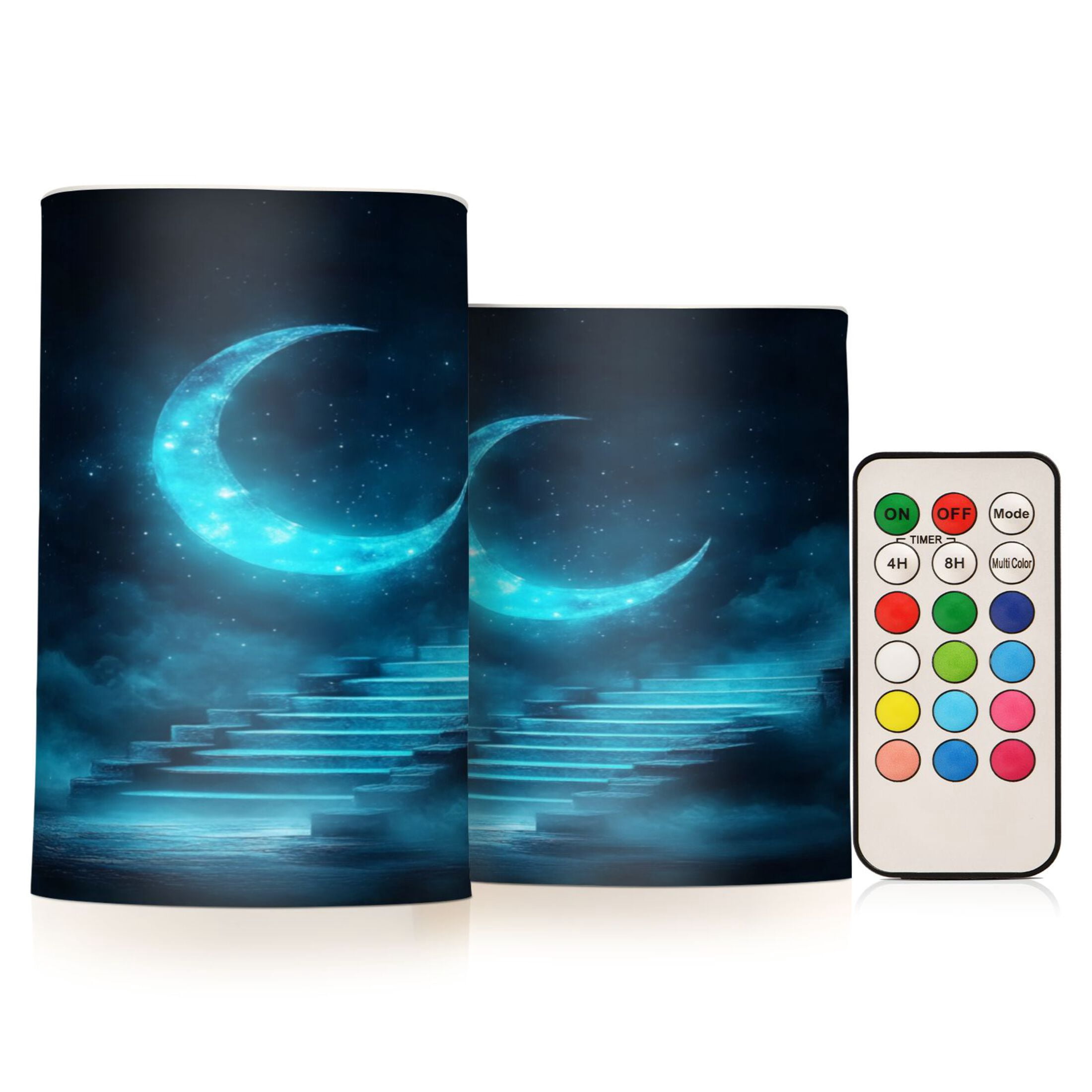2 PCS Flameless Candles with Remote Timer LED Battery Operated Flickering Candle Light for Wedding Table Home Decoration Gifts Ethereal Moonlit Night Background