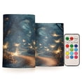 thumbnail image 1 of 2 PCS Flameless Candles with Remote Timer LED Battery Operated Flickering Candle Light for Wedding Table Home Decoration Gifts Fantasy Forest at Night, 1 of 7