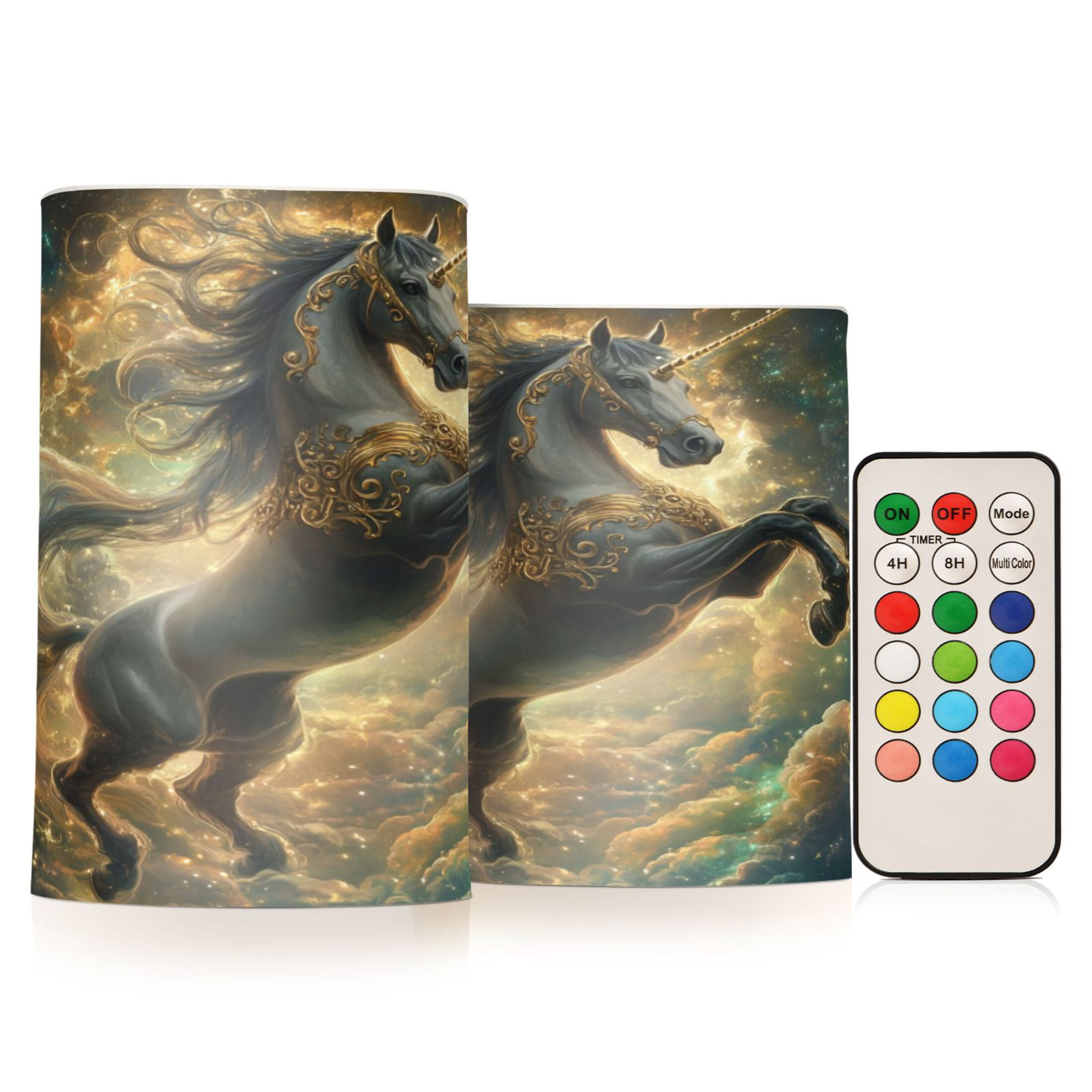 2 PCS Flameless Candles with Remote Timer LED Battery Operated Flickering Candle Light for Wedding Table Home Decoration Gifts Noble and Elegant Horse