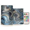 thumbnail image 1 of 2 PCS Flameless Candles with Remote Timer LED Battery Operated Flickering Candle Light for Wedding Table Home Decoration Gifts Swirling Metal and Marble Pattern, 1 of 7