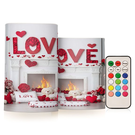 2 PCS Flameless Candles with Remote Timer LED Battery Operated Flickering Candle Light for Wedding Table Home Decoration Gifts Valentine's Day Decoration