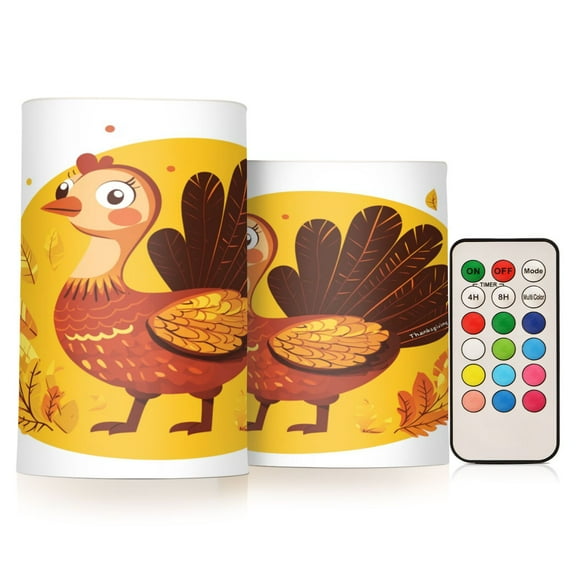 2 PCS Flameless Candles with Remote Timer LED Battery Operated Flickering Candle Light for Wedding Table Home Decoration Gifts Beauty Cute Turkey