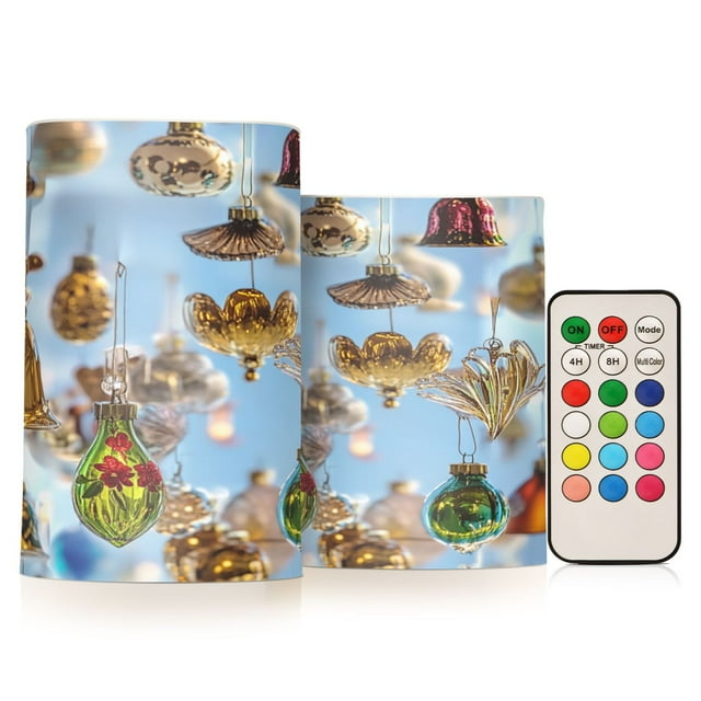 2 PCS Flameless Candles with Remote Timer LED Battery Operated