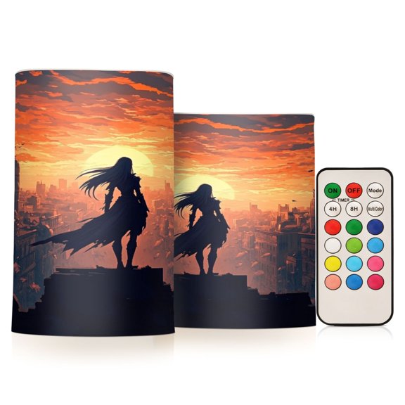 2 PCS Flameless Candles with Remote Timer LED Battery Operated Flickering Candle Light for Wedding Table Home Decoration Gifts Elven Woman