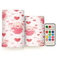 thumbnail image 1 of 2 PCS Flameless Candles with Remote Timer LED Battery Operated Flickering Candle Light for Wedding Table Home Decoration Gifts Pink Cute Pigs, 1 of 7