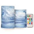 thumbnail image 1 of 2 PCS Flameless Candles with Remote Timer LED Battery Operated Flickering Candle Light for Wedding Table Home Decoration Gifts Snow-covered Scene, 1 of 7