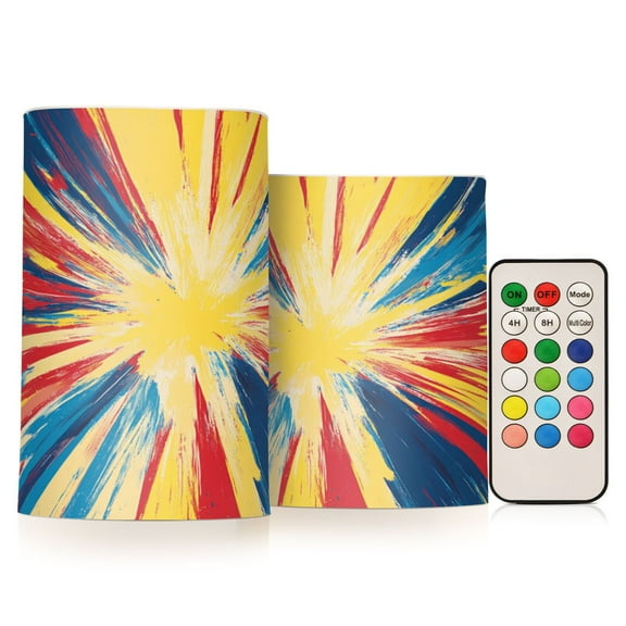 2 PCS Flameless Candles with Remote Timer LED Battery Operated Flickering Candle Light for Wedding Table Home Decoration Gifts Vibrant Yellow Rays