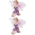 thumbnail image 1 of 2 PCS Flower Fairy Ornament Statue Home Decor Model Child Purple Resin, 1 of 6