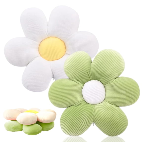 2 PCS Flower Floor Cushion Pillow,Flower Shape Cushion,40cm Daisy Flower Seating Cushion