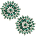 thumbnail image 1 of 2 PCS Flower-Shaped Rhinestone Applique 4.4inch Sea Green Flatback Rhinestones Beaded Patch Embellishments Sew on Clothing Applique for Bridal Brooches Button Clothes Decoration, 1 of 8