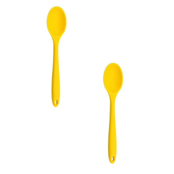 Clearance Tableware under $7 Food Grade High Temperature Silicone Small Spoon Dense Mixing Spoon Auxiliary Food Spoon Students And Children Feeding Spoon Eating Spoon