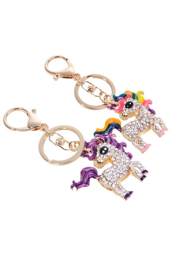 2 PCS Funny Key Chain Backpack Pendant Unicorn Keychain Miss