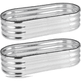thumbnail image 1 of 2 PCS Galvanized Raised Garden Bed Kit,4.5x2x1ft Oval Metal Raised Garden Beds for Vegetables,Flowers,Fruits, 1 of 8