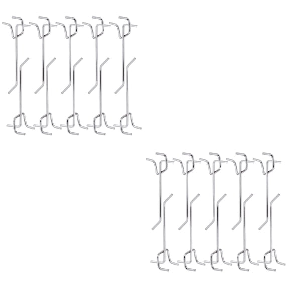 KALLORY Hole Board Hook Iron Silver Hanging Hat Drawer 100Set