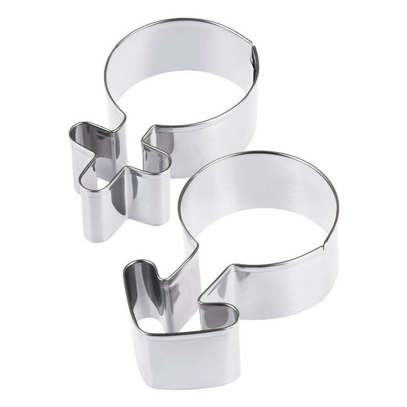 CIMAXIC 2Pcs Baking Mold Stainless Steel Gender Symbol Fondant Cake Mold with Non Stick Finish