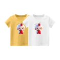 thumbnail image 1 of 2 PCS Girls Cute T-Shirt Kids Summer Short Sleeve Tops Rabbit Casual Cotton Trendy Crew Neck Graphic Tees Loose Blouses, Yellow/White, 6 Years, 1 of 3