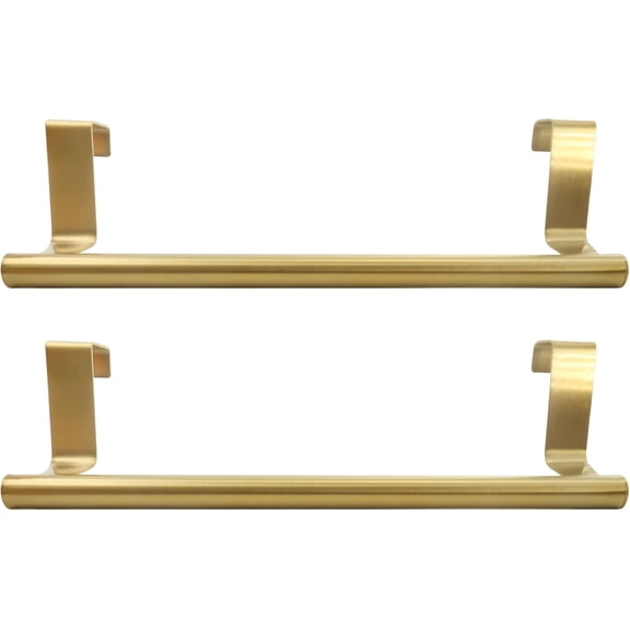 2 PCS Gold 9.25" Kitchen Towel Holder, Over Cabinet Towel Bar