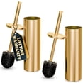 thumbnail image 1 of 2 PCS Gold Toilet Brush and Holder Set - Brushed Stainless Steel Gold Toilet Bowl Brush and Holder with Replacable Head, Removable Inner Bowl, and Splash Protection - Dense Bristles for Cleaning, 1 of 9