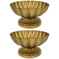 thumbnail image 1 of 2 PCS Golden Compote Bowl for Centerpiece, Retro Style Metal Pumpkin Bowl Decor for Table, 7.4 x 3.9 in Flower Vase for Christmas, Halloween, Weddings, Parties, 1 of 5