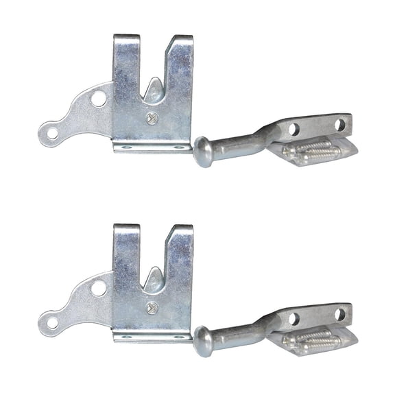 unbranded 2pcs Gate Lock Anto Locking Electroplated Carbon Steel Hasp Latch auto Door lock for Garden Fencing Pasture Farm (Silver)