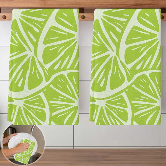 2 PCS Green Leaf Pattern Dish Cloth Set - 40x60cm Reusable Kitchen Cleaning Cloths, Absorbent, Lint-Free Towels for Dishwashing, Countertop Wiping, Home Cleaning
